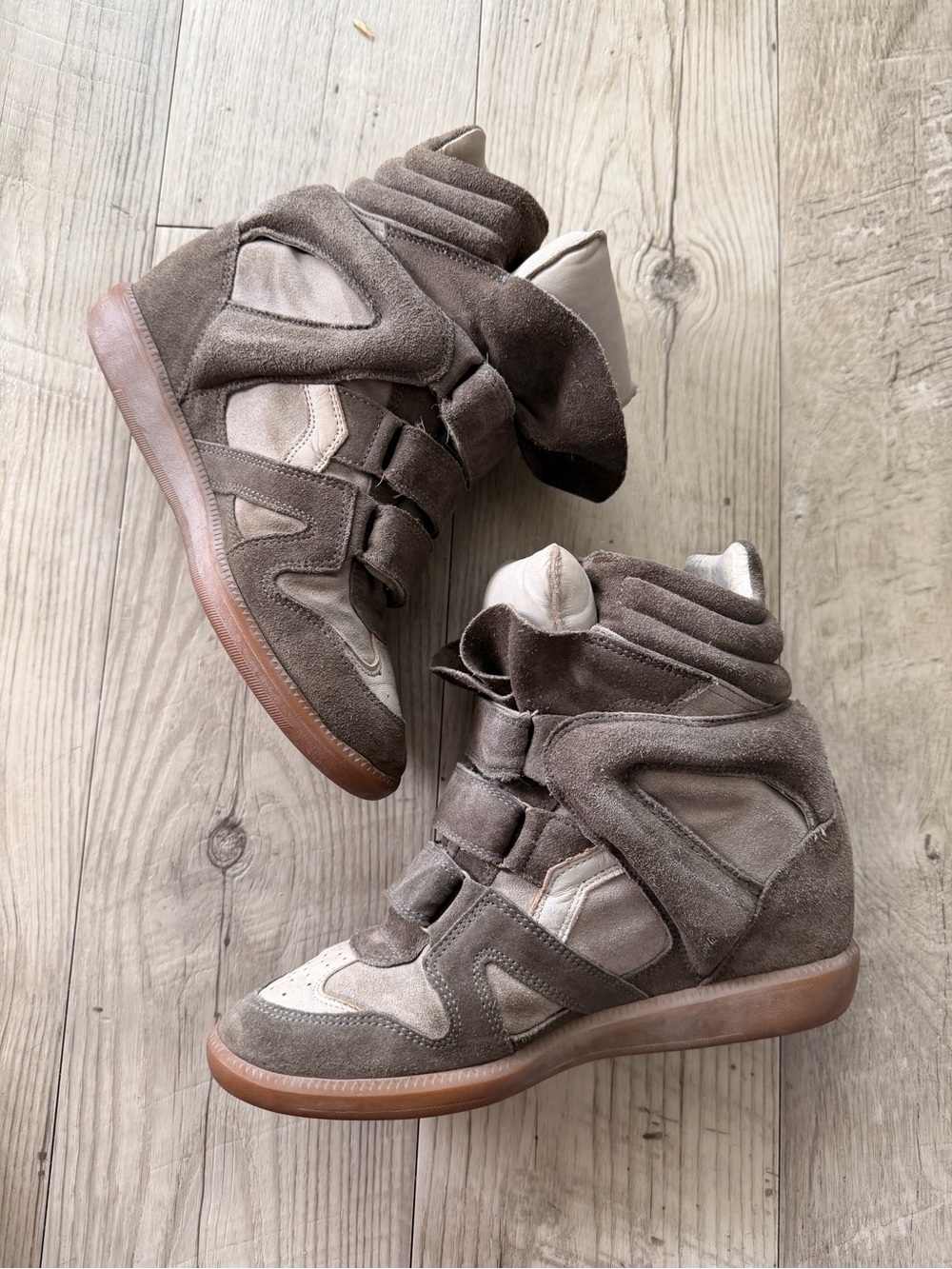 Authentic Isabel Marant wedge sneakers in grey/brown color - Picture 7 of 7